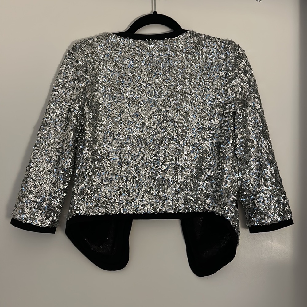 Cooperative Silver Sequin Blazer - image 5
